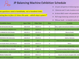 Exhibition -JP Balancing machines 2026
