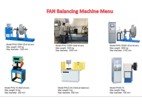 Fan Balancing Machine Menu