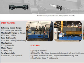 Propshaft balancing machines for Cardan shafts